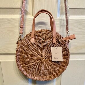 LC Lauren Conrad Tan and Pink Crossbody Bag